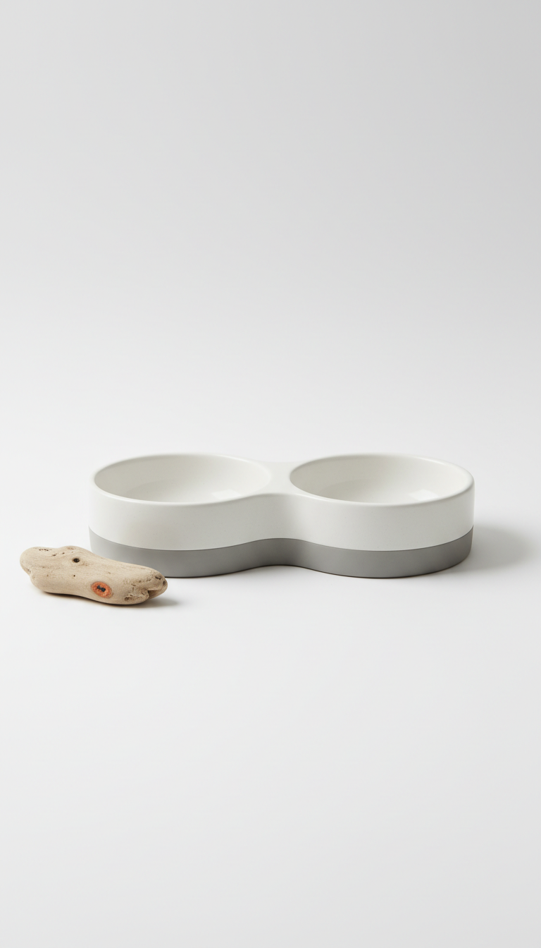 Designer Ceramic Pet Bowl Set with Non-Slip Base