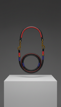 Designer Leather Pet Leash with Brushed Metal Clip
