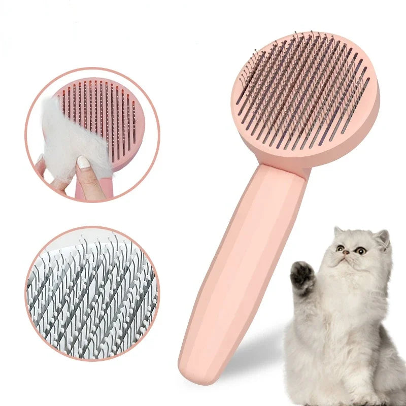Self-Cleaning Deshedding Brush for Cats & Dogs