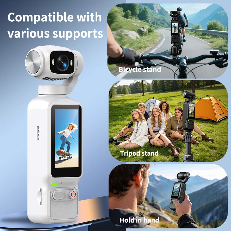 4K Action Camera with Flexible 90°/180° Rotation Lens