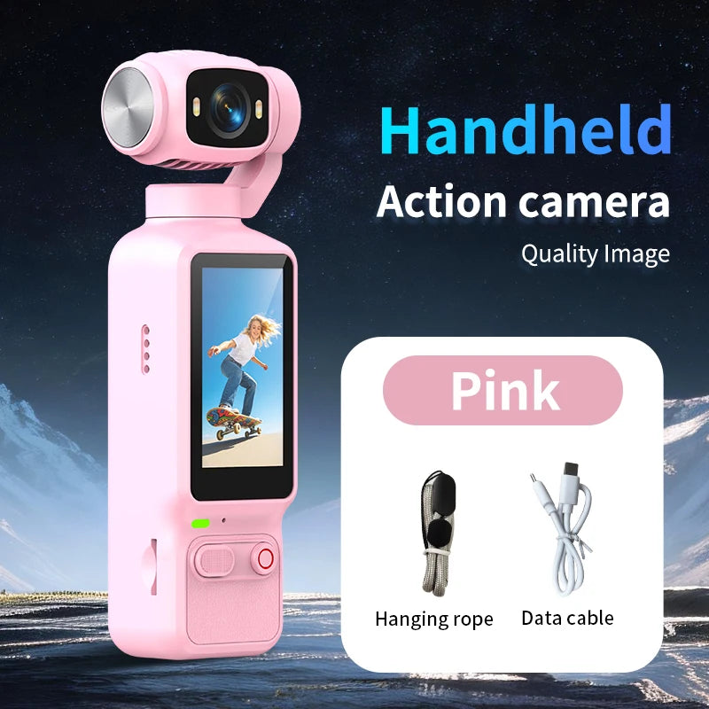 4K Action Camera with Flexible 90°/180° Rotation Lens