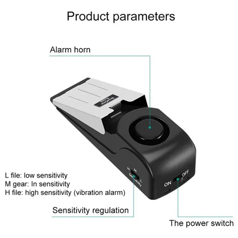 Portable Door Stop Alarm — 120dB Anti-Theft Wedge