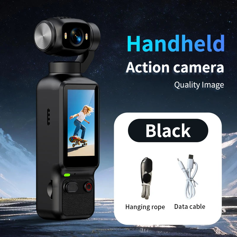 4K Action Camera with Flexible 90°/180° Rotation Lens