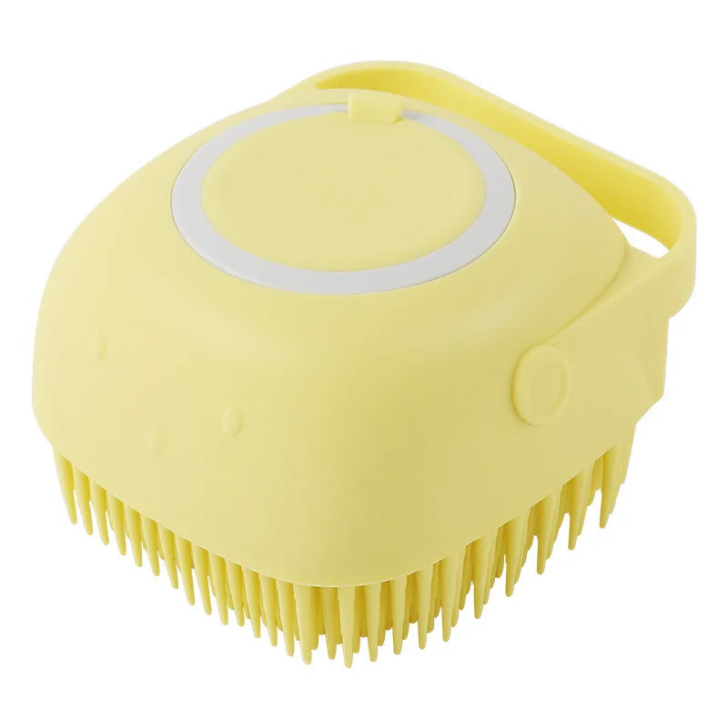 2-in-1 Silicone Pet Bath Brush with Shampoo Dispenser