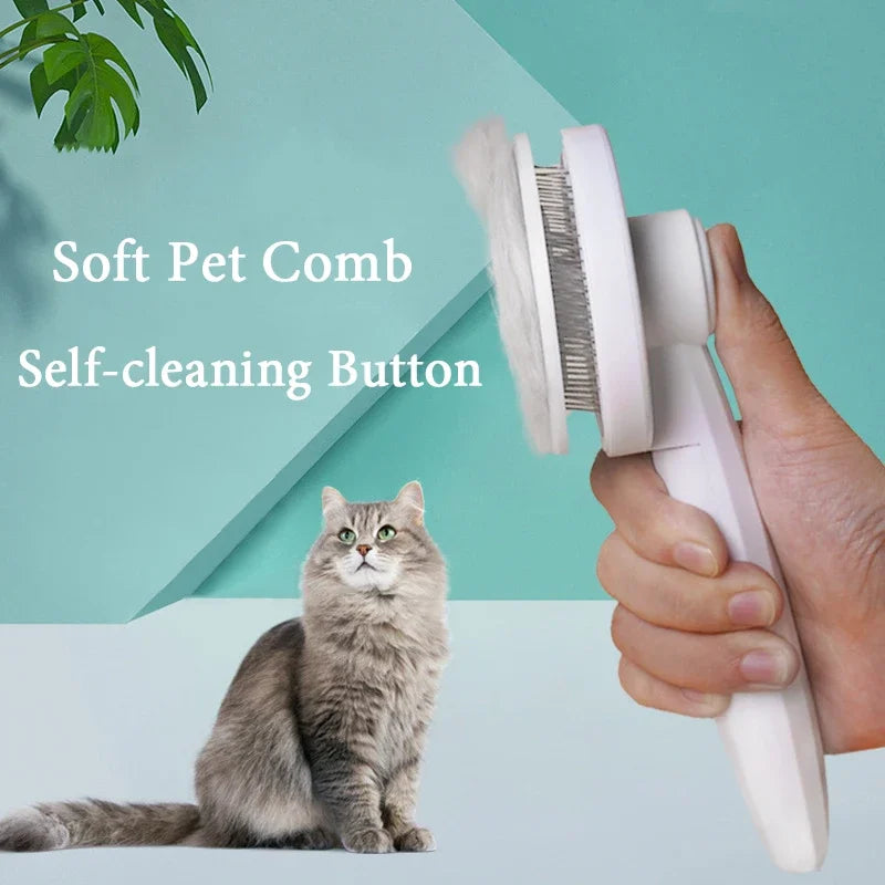 Self-Cleaning Deshedding Brush for Cats & Dogs