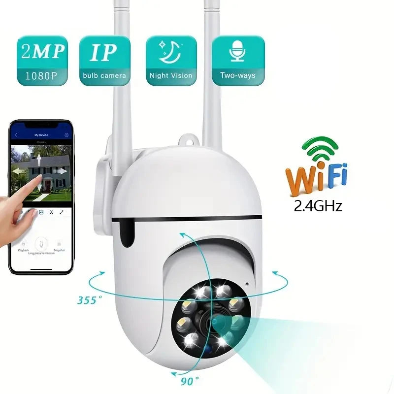 A7 Wireless Security Camera – 360° 1080P HD, Night Vision & Two-Way Audio