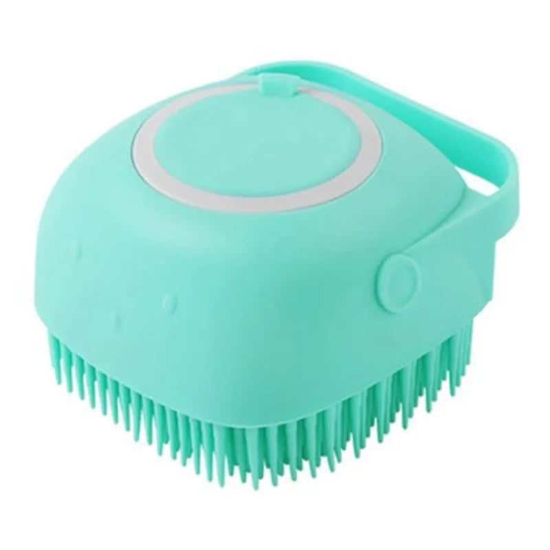 2-in-1 Silicone Pet Bath Brush with Shampoo Dispenser