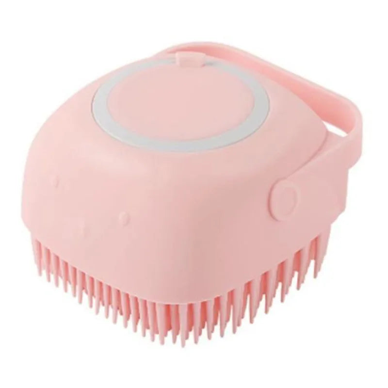 2-in-1 Silicone Pet Bath Brush with Shampoo Dispenser