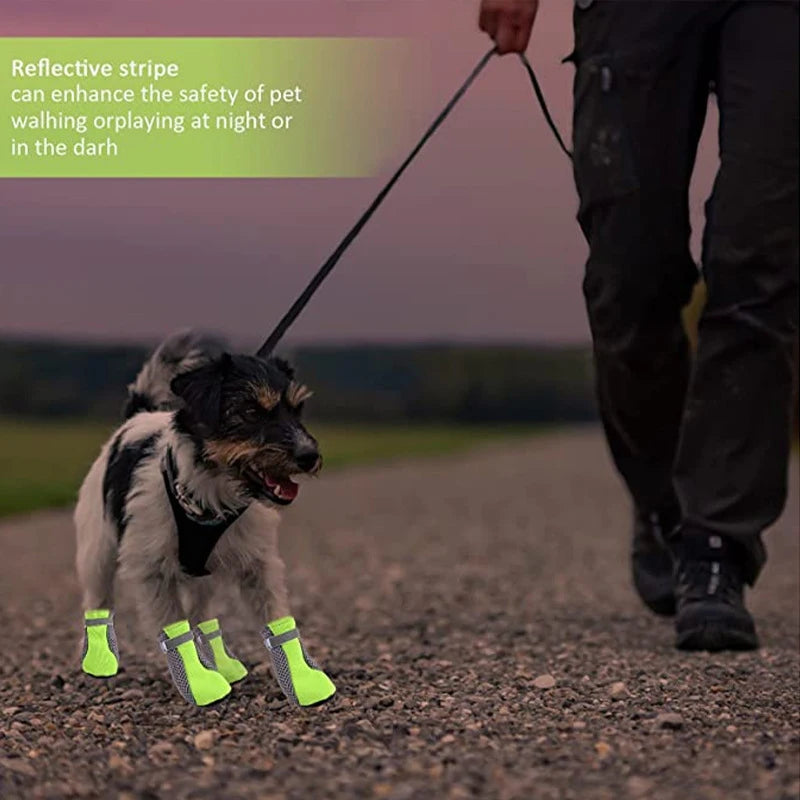 Waterproof Anti-Slip Dog Boots — Reflective & Protective