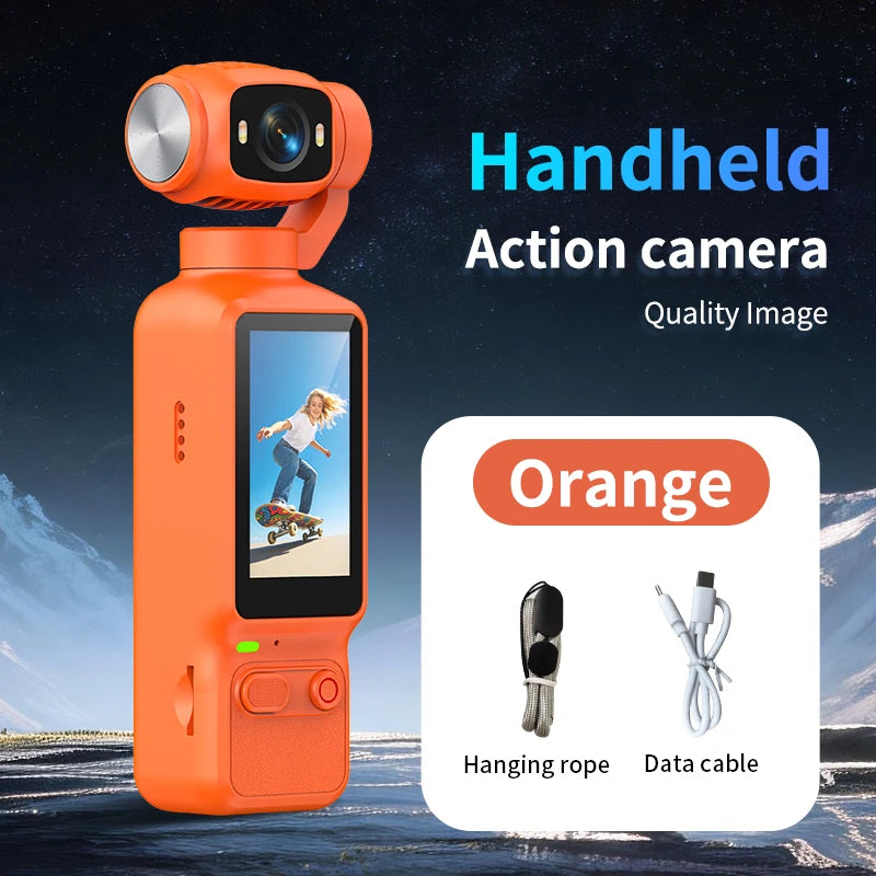 4K Action Camera with Flexible 90°/180° Rotation Lens